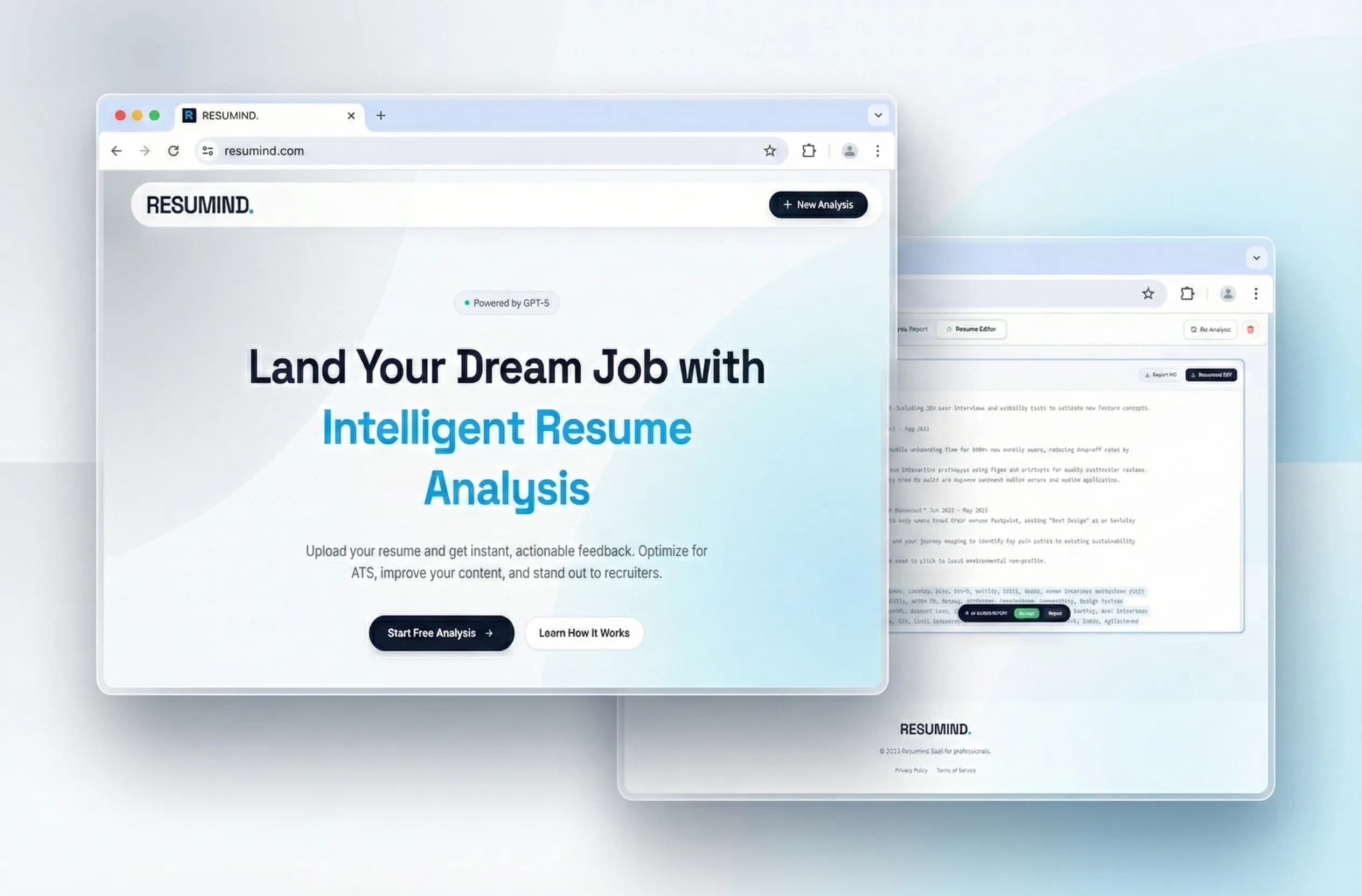 Resumind AI interface screenshot