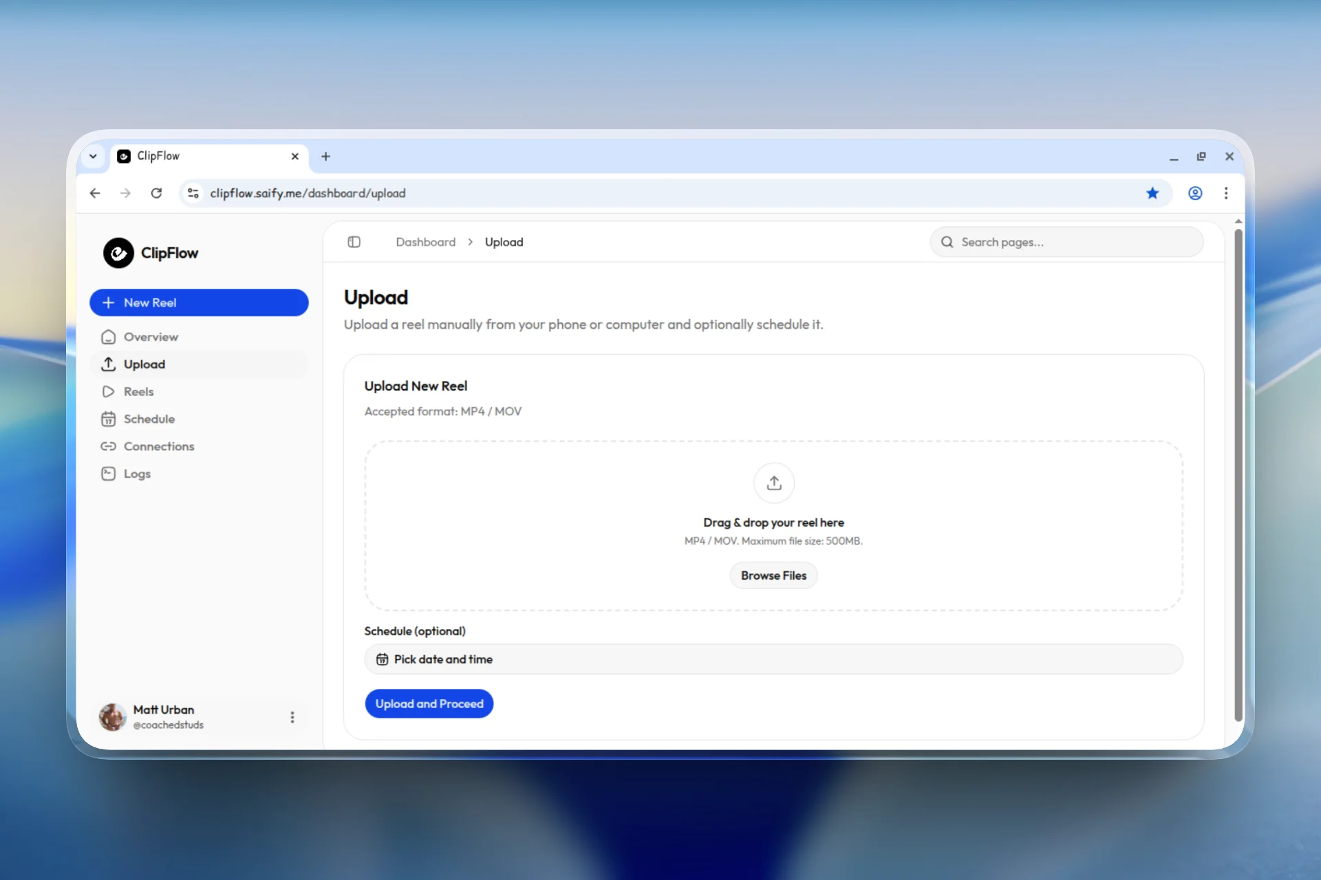 ClipFlow interface screenshot