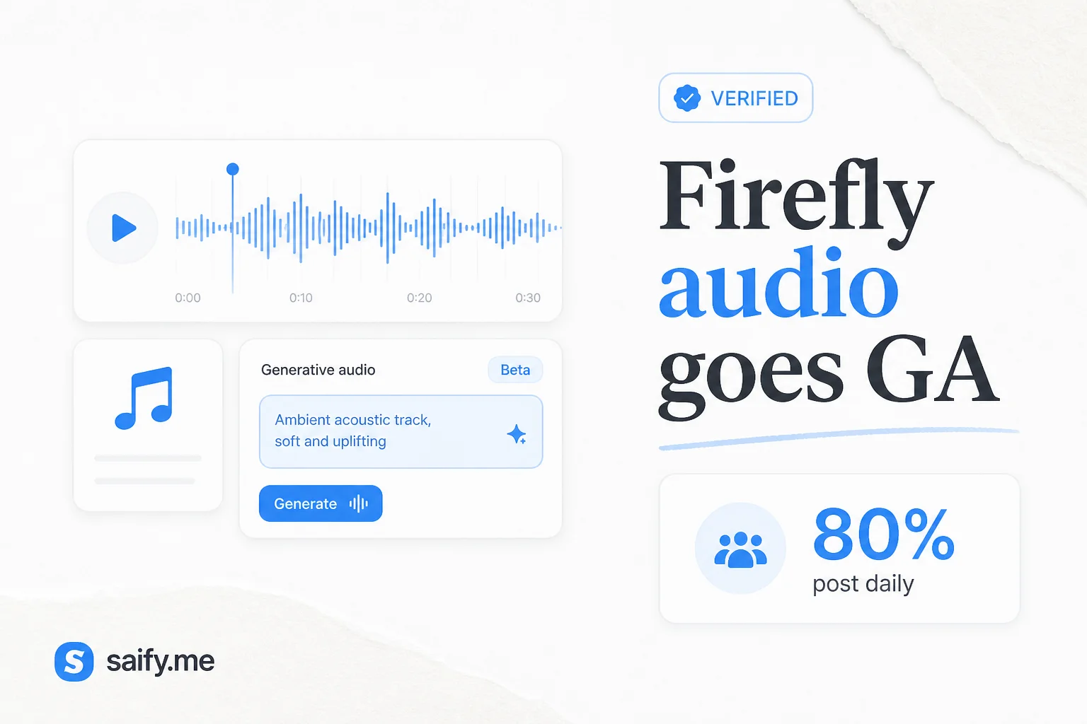 Adobe Firefly audio goes GA with commercial-safe music and voice