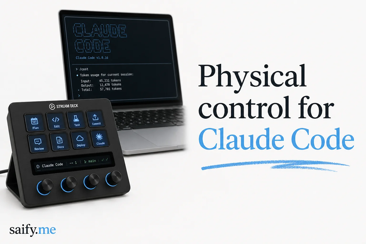 AgentDeck turns Stream Deck+ into a physical Claude Code control panel
