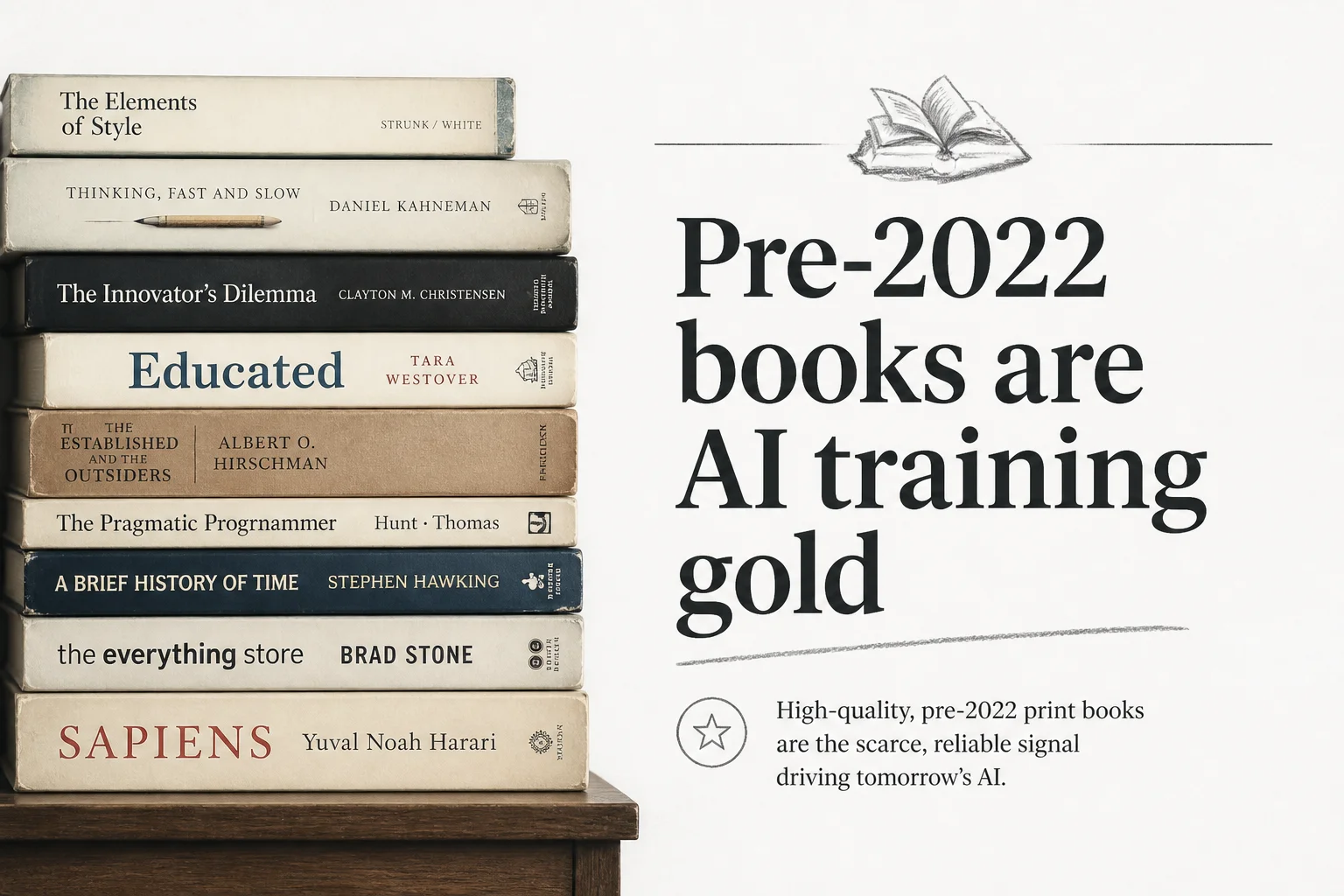 AI labs are bulk-buying pre-2022 books. Here is why that matters.