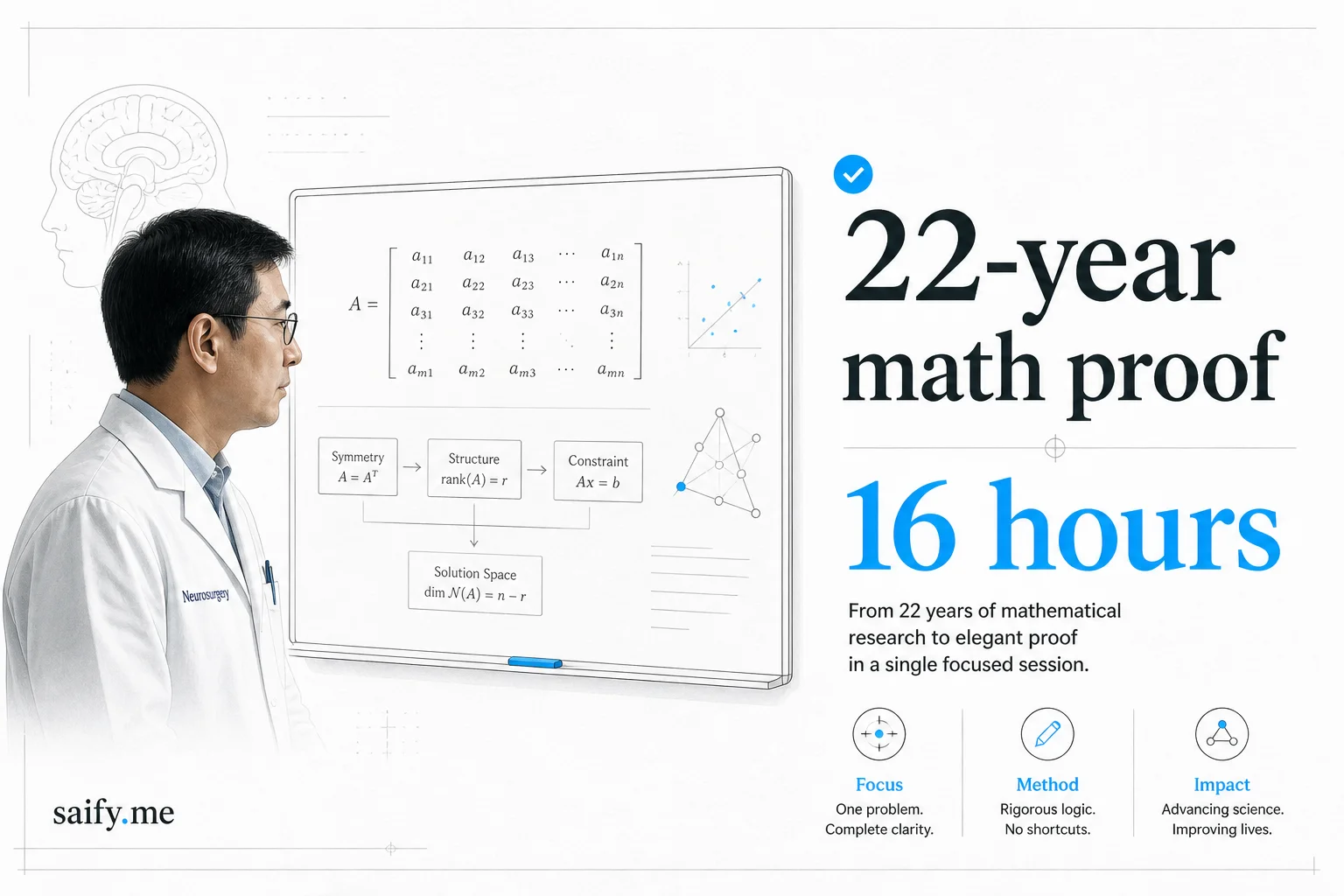 A neurosurgery resident solved a 22-year math conjecture with a 16-hour ChatGPT run