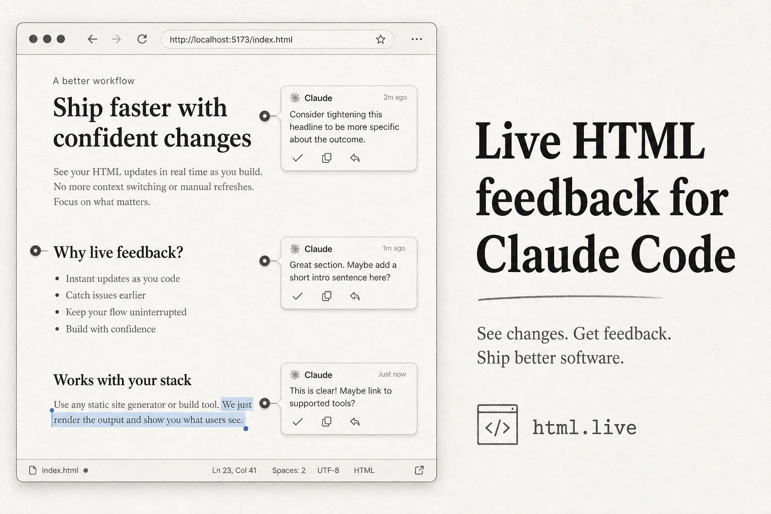Stop copy-pasting HTML feedback into Claude Code: this open-source skill adds live comments