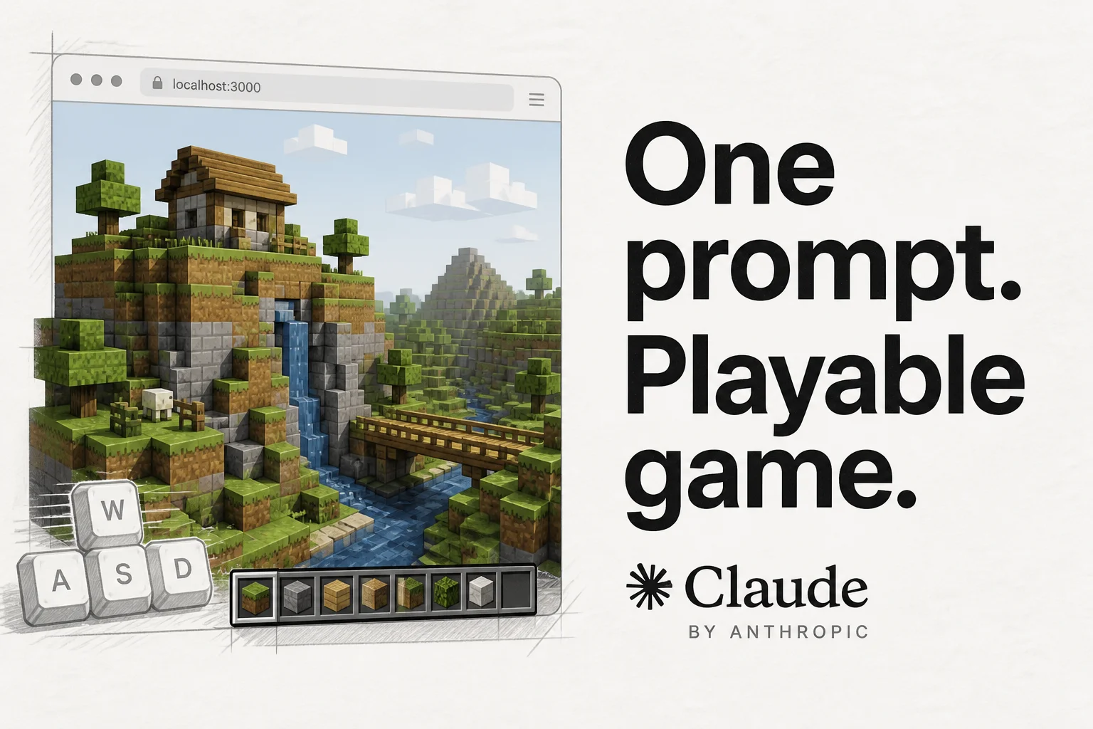 Claude Fable 5 built a playable Minecraft clone from one prompt. I checked the repo.