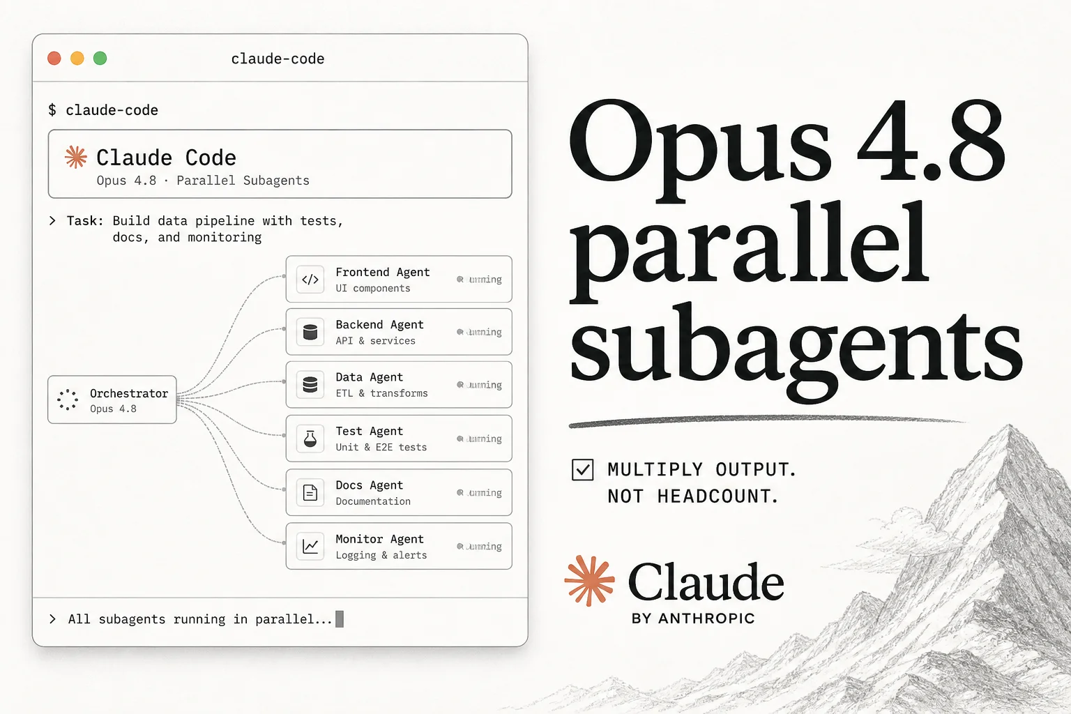 Claude Opus 4.8 ships with parallel subagents and a honesty upgrade that matters for unattended work