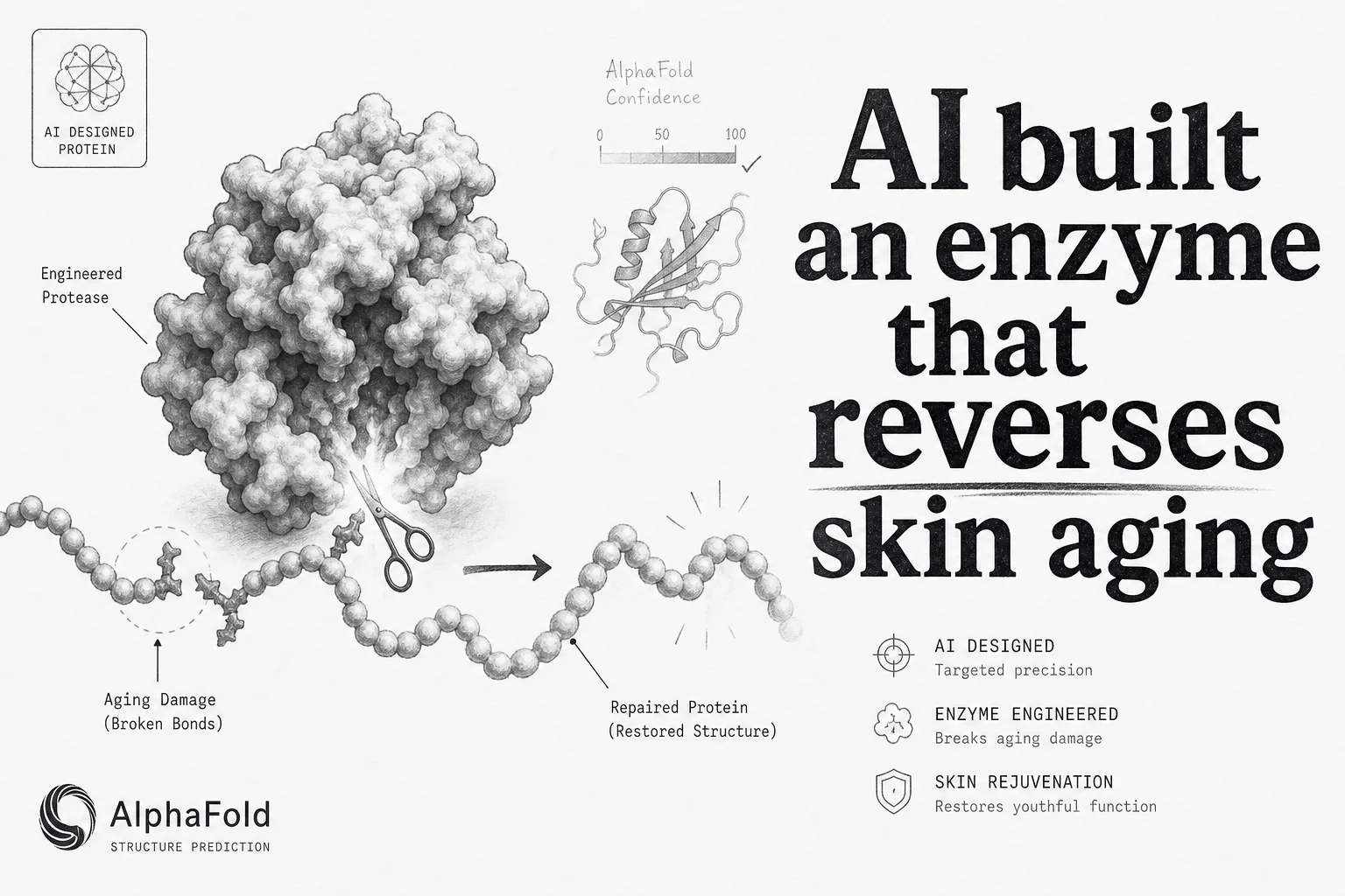 AI screened 500 million enzyme variants to reverse a mark of aging in human skin