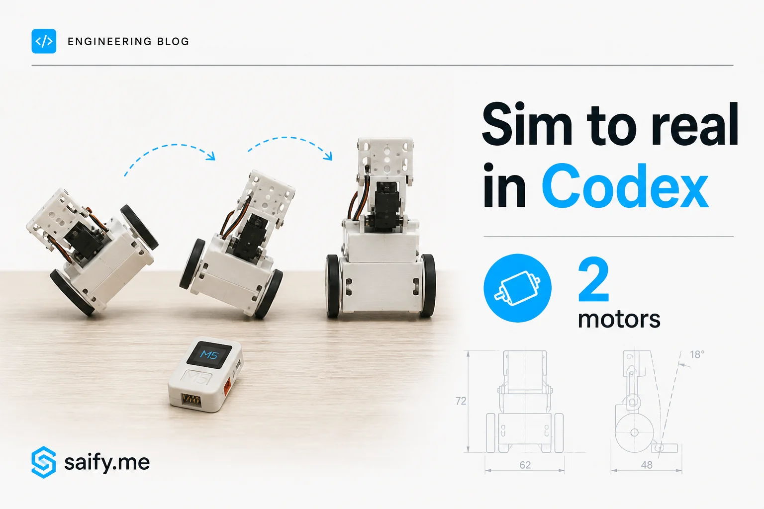 A maker used Codex and MuJoCo RL to teach a tiny robot to stand back up