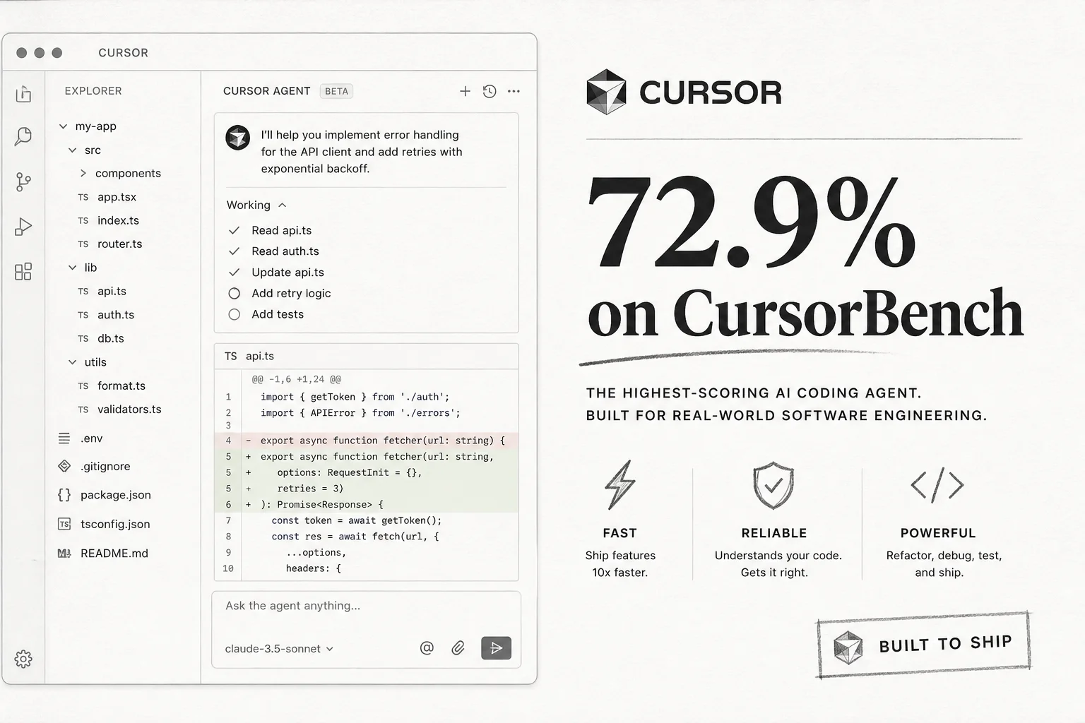 Claude Fable 5 in Cursor: 72.9% on CursorBench and a real price tag