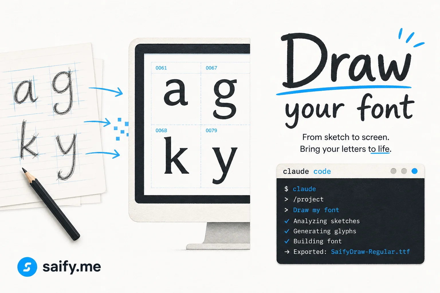 Turn a photo of your handwriting into a real font with a Claude Code skill