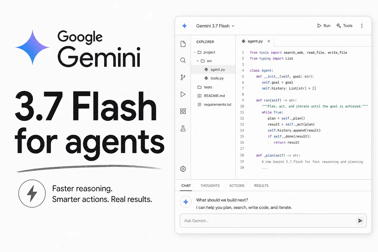 Gemini 3.7 Flash: Google's workhorse model for coding agents at half the 3.6 price