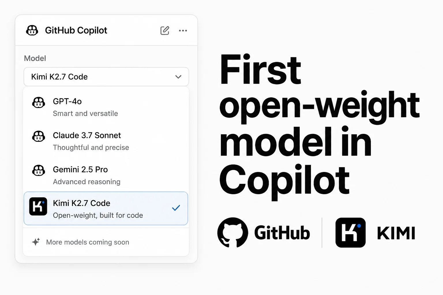 GitHub Copilot just added its first open-weight model. Here is what Kimi K2.7 Code changes.