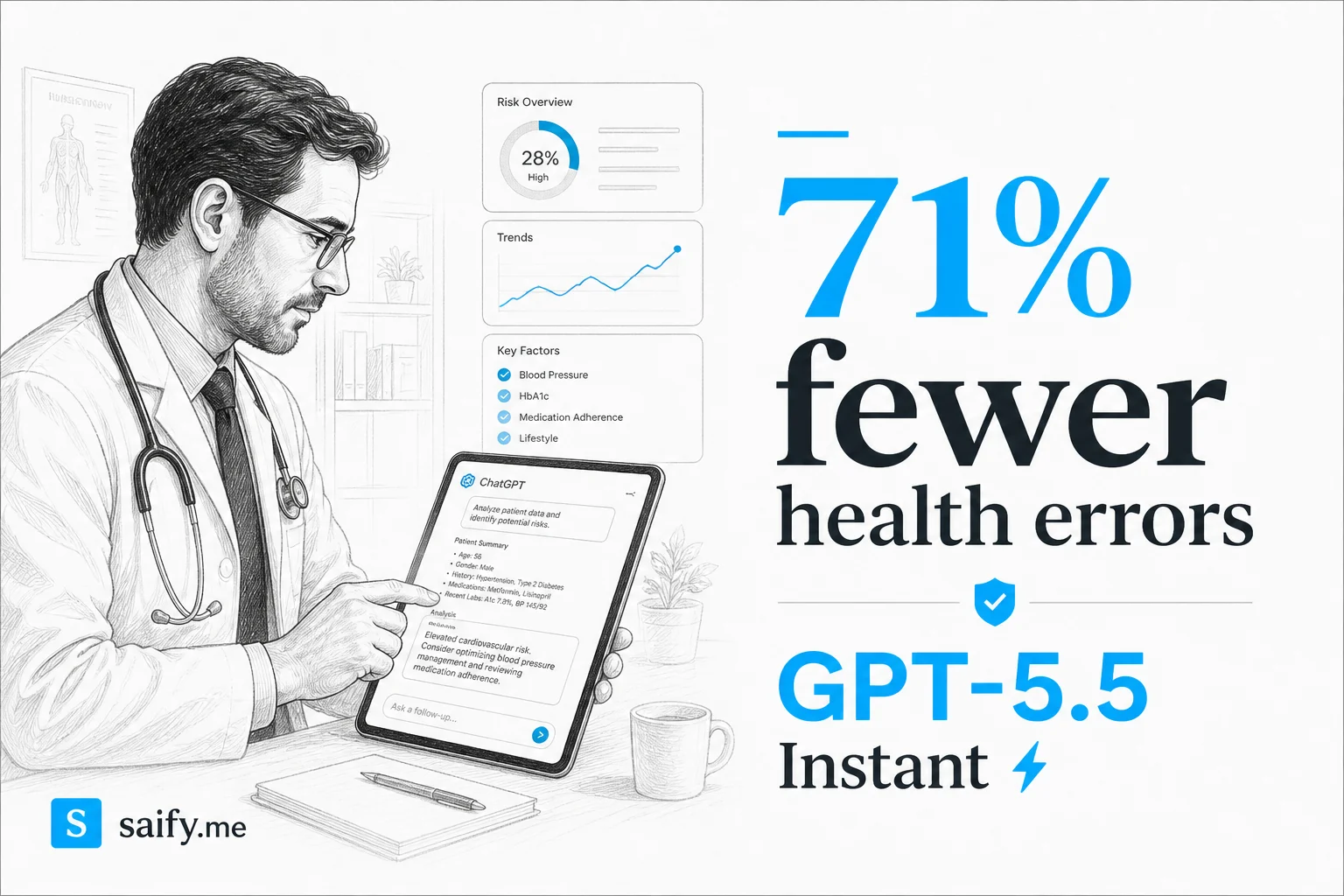 OpenAI trained GPT-5.5 Instant with 600 doctors and cut health errors 71%