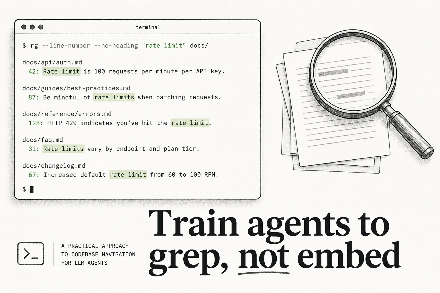 GrepSeek trains compact agents to grep corpora instead of querying vectors