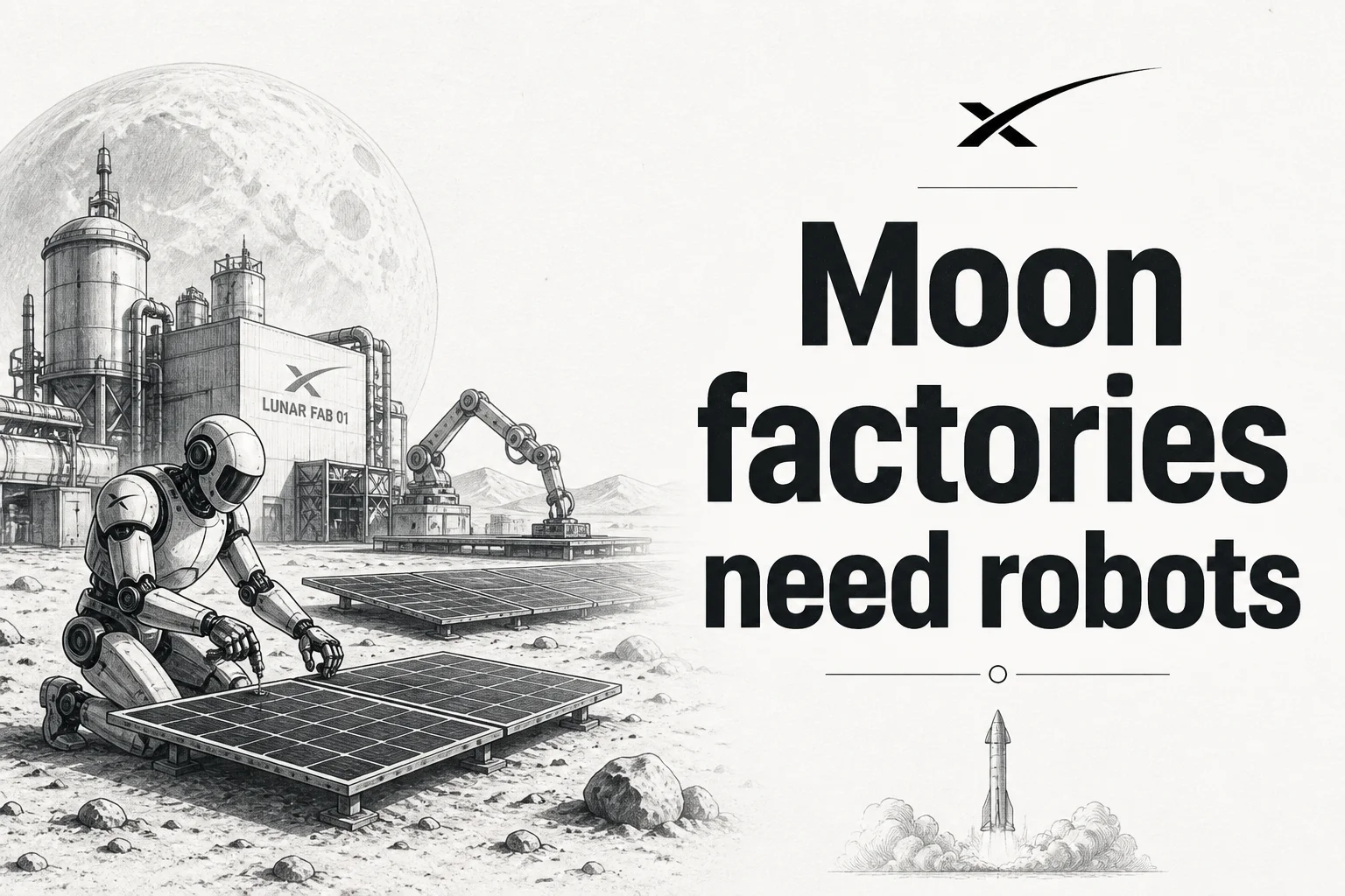 SpaceX wants humanoids to build Moon factories. The gap is still on Earth