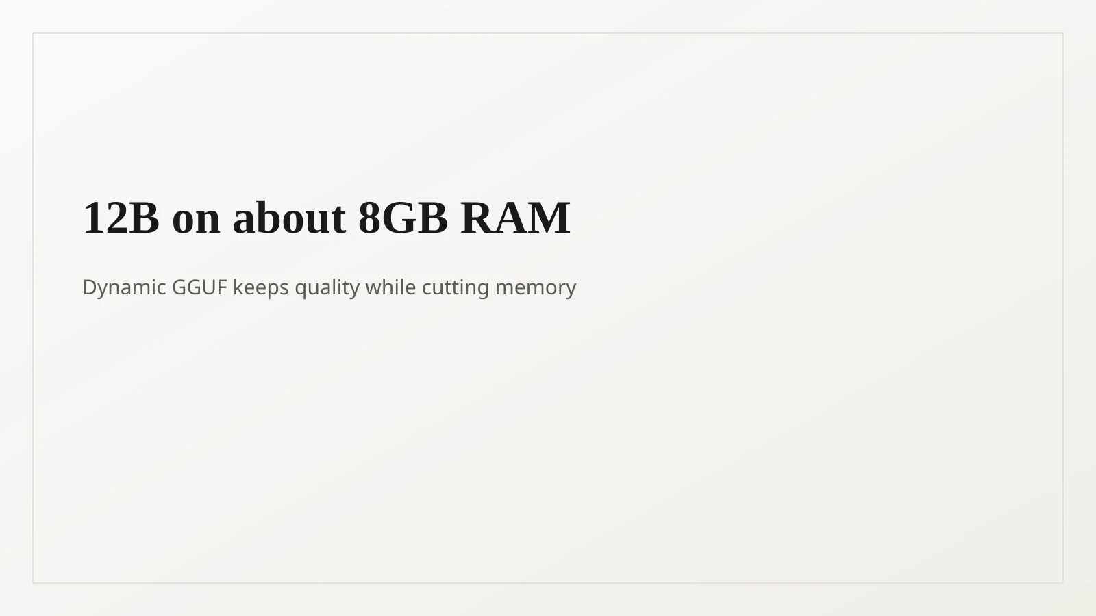 Soft Paper callout: Gemma 4 12B on about 8GB RAM with Dynamic GGUF