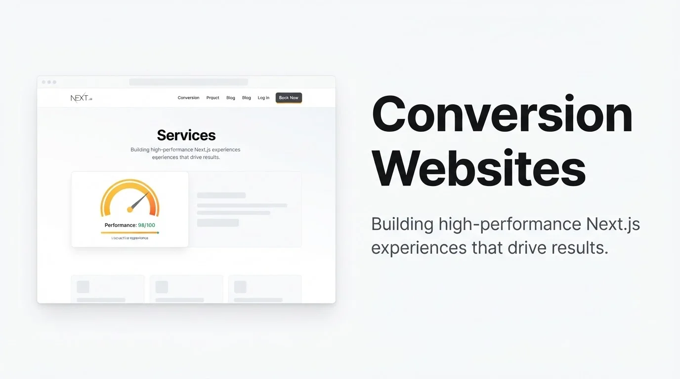 Conversion Websites — Fast Next.js lead sites that rank and convert: mobile-first, sub-second loads, every form and call wired into your CRM, technical SEO and structured data baked in, built for people and AI search.