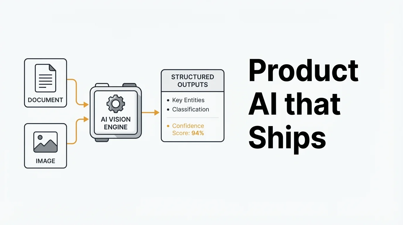 Custom AI & Computer Vision — Product AI that chatbots cannot cover: scoring engines, document vision, classification, edge models, and private LLM features wired into your app with evaluation on your real data.